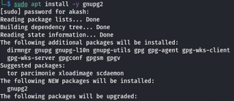 sudo apt install -y gnupg2