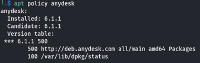 apt policy anydesk